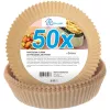 Papéis redondos para fritadeira 16 cm, pack de 50 — papel absorvente de óleo descartável compatível com fritadeira