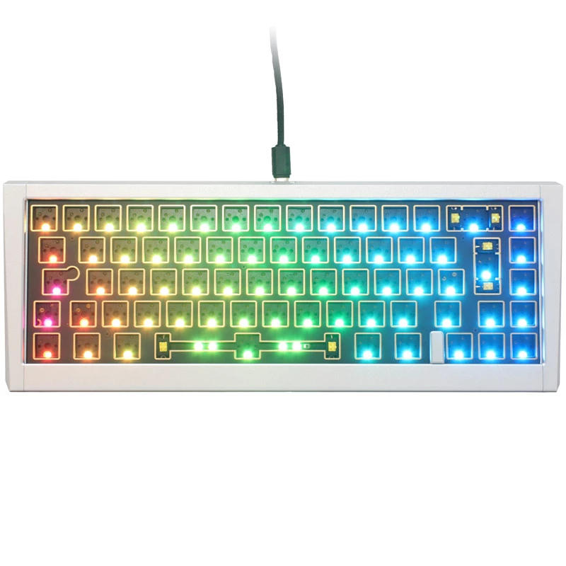 Teclado Ducky Outlaw 65 Universal USB prateado Mecânico RGB LED