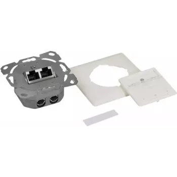 LogiLink NP0128 - tomada de rede Cat.6A embutir 2x RJ45 blindada branco puro