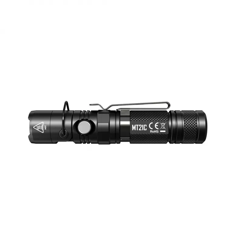 Lanterna de mão Nitecore MT21C, 1000 lm, 131 mm, 103,5 g, aceita 18650 ou CR123, preta