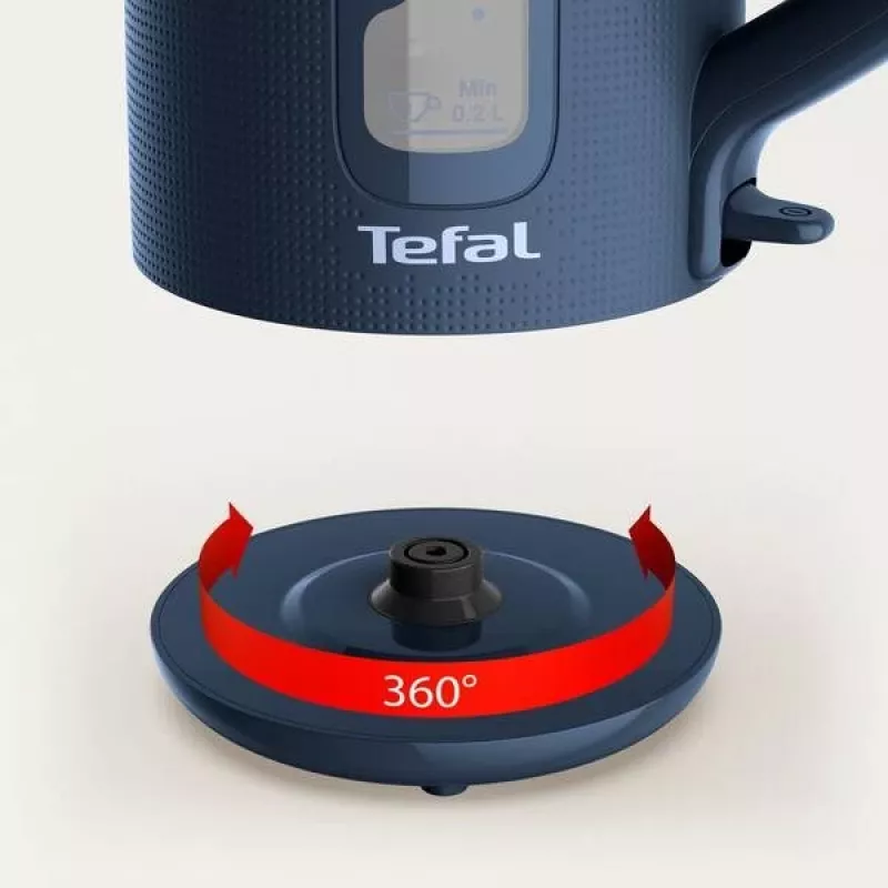 Chaleira elétrica Tefal KO2M0410 — 1,7 L, 2400 W, azul, indicador de nível de água, filtro anticalcário
