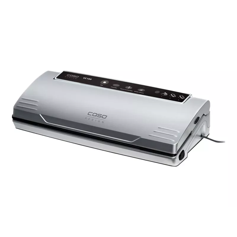 Caso | Máquina de vácuo de bar | VC 100 | Potência 120 W | Controlo de temperatura | Prateado