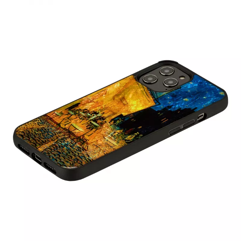 Capa de proteção iKins para Apple iPhone 12 / 12 Pro – preto, design Café Terrace