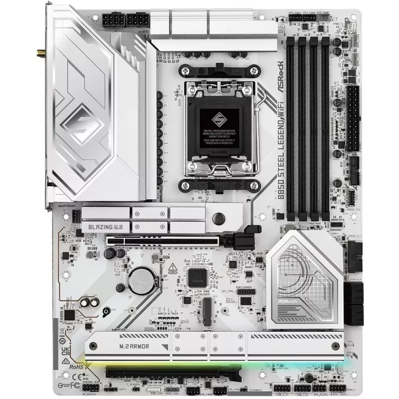 Motherboard ASROCK B850 Steel Legend WiFi ATX — AMD B850, socket AM5, DDR5, 4x DIMM, 4x M.2, Wi-Fi 7, LAN 2.5Gb