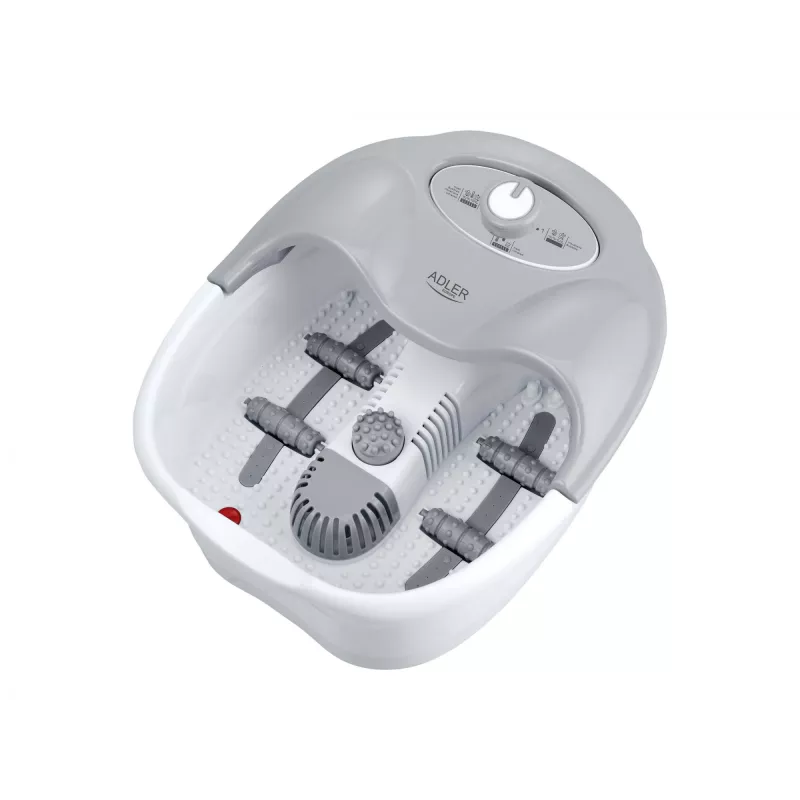 Massajador de pernas Adler AD 2167 com massagem por rolos e vibração, calor, intensidade ajustável, 80 W, cinzento branco