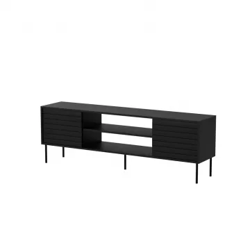 Móvel de TV cama meble CORTINA EF 180×40×60 cm, preto, tampo superior em aglomerado, estrutura preta
