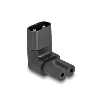 Adaptador de rede DeLOCK IEC 60320 C8 para tomada C7 2,5 A 90° preto