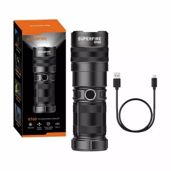 Lanterna Superfire GT60, 2600 lm, lanterna recarregável USB-C