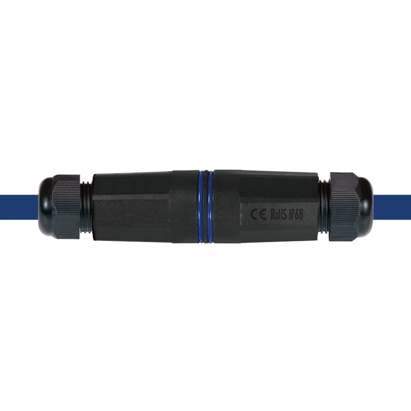LogiLink Caixa exterior IP68 para módulos Keystone e acopladores, plástico, poliamida, preto, IP68, 140 mm, 36 mm, 36 mm