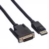 Roline - cabo de vídeo - DisplayPort (M) para DVI-D (M) - 2 m - parafusos de orelhas - preto