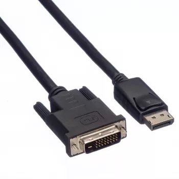 Roline - cabo de vídeo - DisplayPort (M) para DVI-D (M) - 2 m - parafusos de orelhas - preto