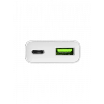 Fonte de alimentação NATEC Ribera NUC-2376 — 1× USB-A, 1× USB-C, saída de 3 A