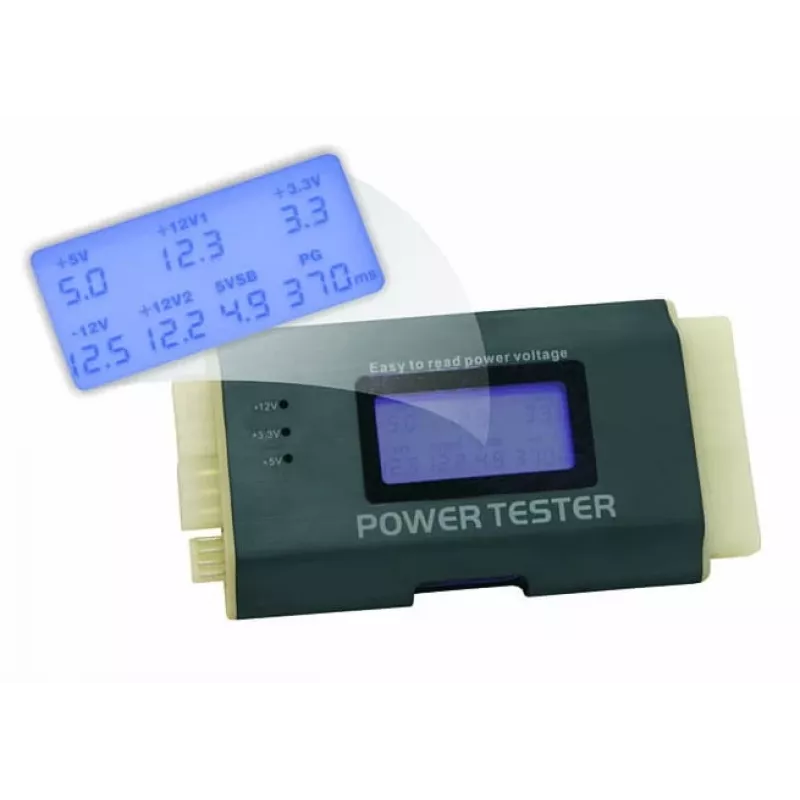 DeLOCK 18159 testador de fontes de alimentação III para ATX/BTX/ITX, preto/branco