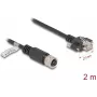 Cabo de rede DeLOCK M12 D-codificado 4 pinos conector fêmea para conector macho RJ45 Cat.5e 2 m preto