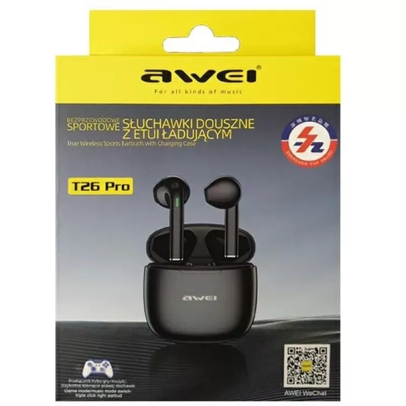 Auscultadores Wireless Awei T26 Pro pretos
