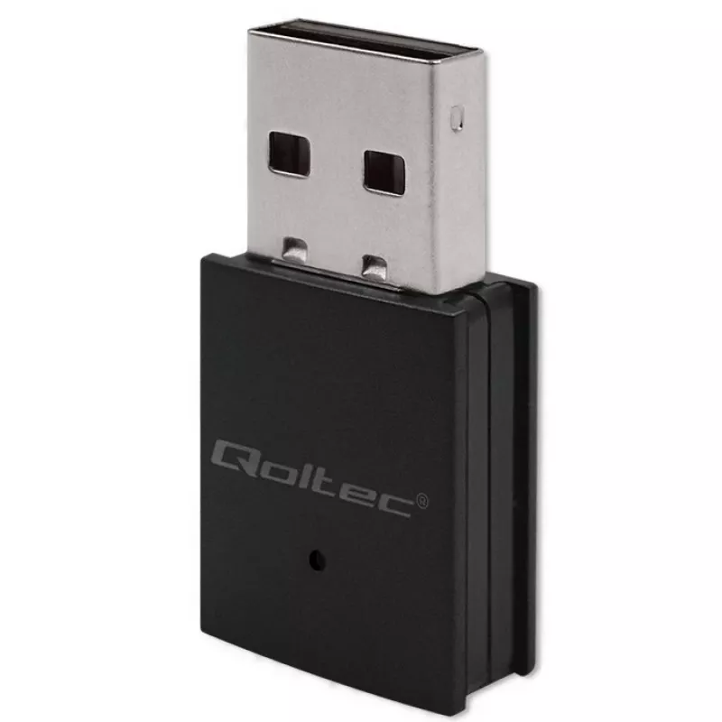 Adaptador Wi-Fi Mini USB sem fios compacto QOLTEC 57007 – Single-Band 2,4 GHz, até 150 Mbit/s, antena interna