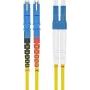 Cabo de patch de fibra ótica helos E2000 1 m, 9/125 µm OS2, amarelo