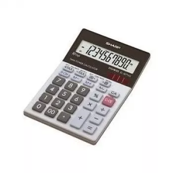 Calculadora de secretária Sharp EL-M711GGY prateada alimentada por energia solar calculadora de secretária simples com ecrã inclinado