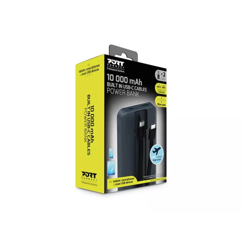 Powerbank Port Designs 907006 10000 mAh polímero de lítio preto
