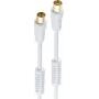 Cabo de ligação de antena shiverpeaks ®-BASIC-S-, 100% blindado, contactos dourados, filtro de corrente de blindagem, 100 dB, branco, 1,0 m (BS80202-128-G)