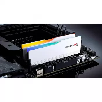 DIMM 32 GB DDR5-6000 (2x 16 GB) kit duplo, memória RAM branca, F5-6000J3040F16GX2-RM5RW, Ripjaws M5 RGB, INTEL XMP