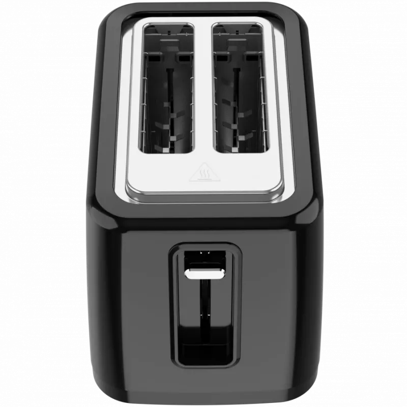 Torradeira elétrica, preta, 220-240V, 50-60Hz, 780-930W, 2 ranhuras, 3 modos, 7 níveis de tostagem