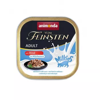 ANIMONDA Vom Feinsten Adult Milkies com vaca em molho de leite - Alimento húmido para gatos - 100 g