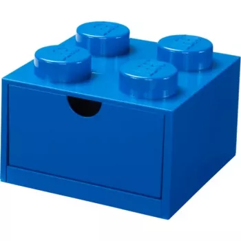Gaveta de secretária LEGO 4, caixa de arrumação azul, com studs