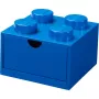 Gaveta de secretária LEGO 4, caixa de arrumação azul, com studs