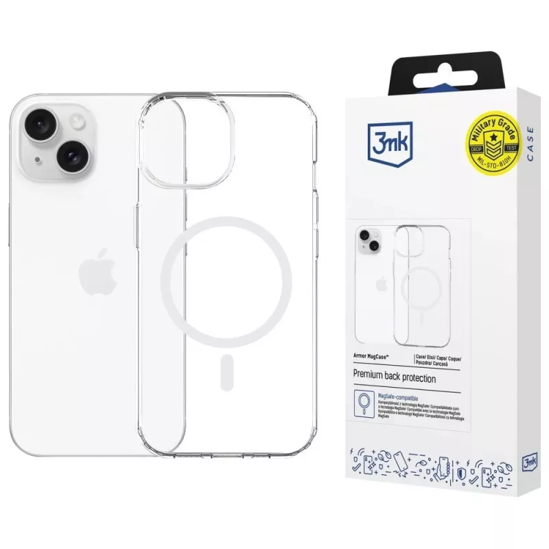 Capa de proteção MagCase Armor da 3MK para Apple iPhone 13/14 — compatibilidade magnética, design fino