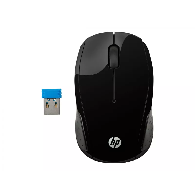 HP Rato sem fios 200, ambidestro, ótico, RF Wireless, 1000 DPI, preto