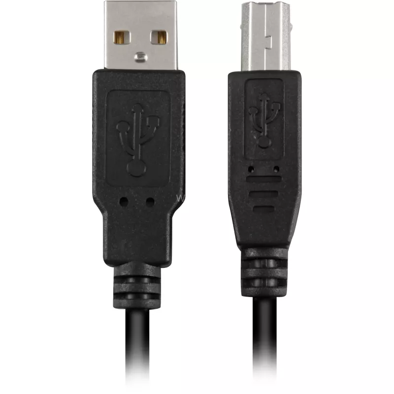 Cabo USB 2.0, ficha USB-A > ficha USB-B (preto, 0,5 metros)
