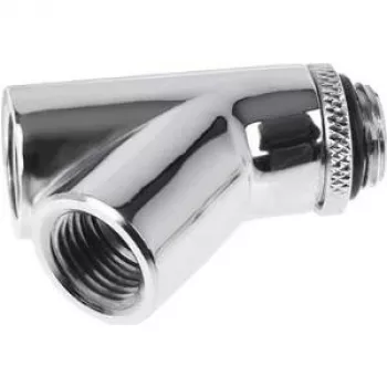 Alphacool Eiszapfen Distribuidor em Y 45° - G1/4 rotativo - 2x conector fêmea 1x conector macho - Cromado (17400)