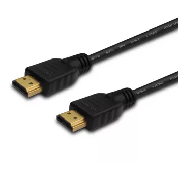 Cabo HDMI SAVIO 3 m preto — versão 1.4, 4096x2160, ARC, Ethernet, contactos dourados