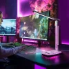 Candeeiro de mesa Hawk HW-LAMP04 branco LED ajustável, superfície branca, cabeça e braço ajustáveis