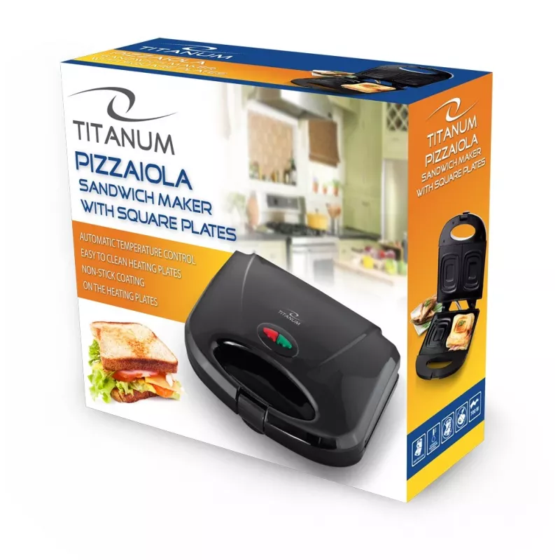 Esperanza Titanum Pizzaiola TKT005K máquina de sandes, 700 W, preto