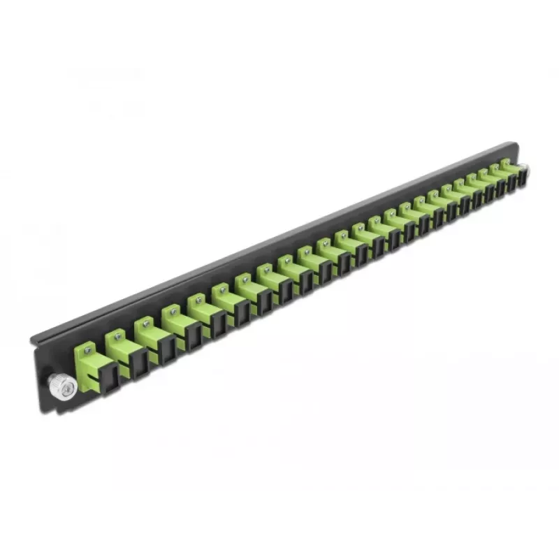 Painel frontal para caixa de junção DeLOCK 19 polegadas 24 portas SC Simplex verde-limão