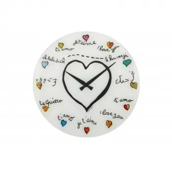 Relógio de parede NeXtime 8030 Loving You, Ø43 cm, branco/multicolor