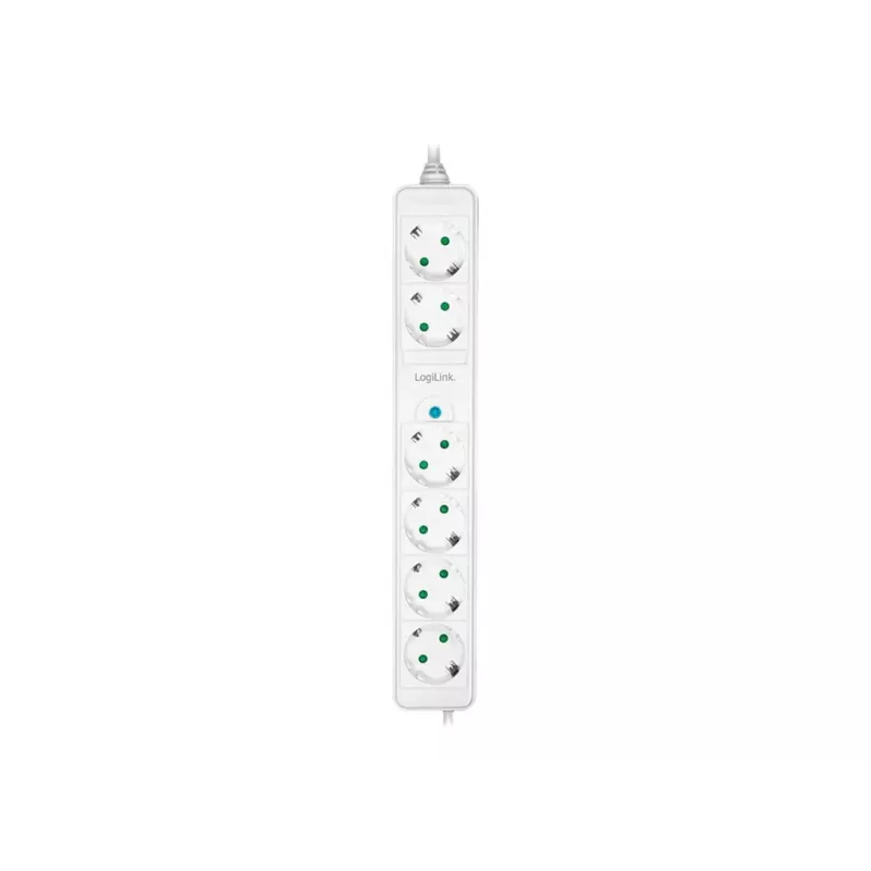 Extensão de alimentação LogiLink LPS271 1.5m 6 tomadas AC interior branco
