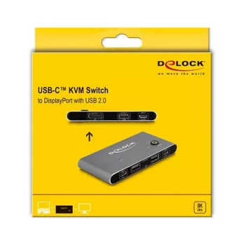 Comutador KVM DeLOCK 11487 USB 8K Ultra HD 144 Hz