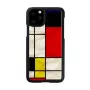 Capa para smartphone iKins para iPhone 11 Pro Mondrian preta — capa de proteção, concha rígida, recortes precisos