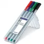 Caneta fineliner Staedtler 334 SB4 preto azul verde vermelho
