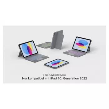 Teclado inateck iPad 11 iPad 10.ª ger. comp. QWERTZ cinzento