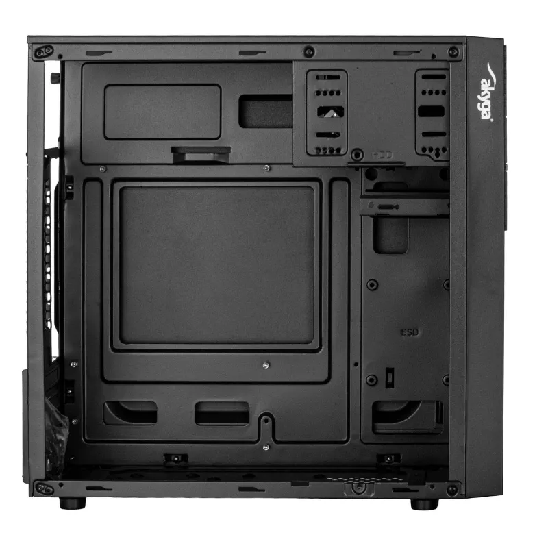 Akyga AK19BK caixa de PC micro-torre, Micro-ATX / Mini-ITX, USB-C + USB 3.0 + 2x USB 2.0, sem fonte de alimentação, preto