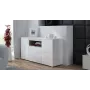 Cama Meble VIVA 150 aparador, branco/branco brilhante + carvalho Sonoma
