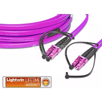 Lightwin cabo de patch de fibra ótica duplex plano de alta qualidade, MM OM4, LC - LC (LDP-50 LC-LC 50.0 OM4 FD)