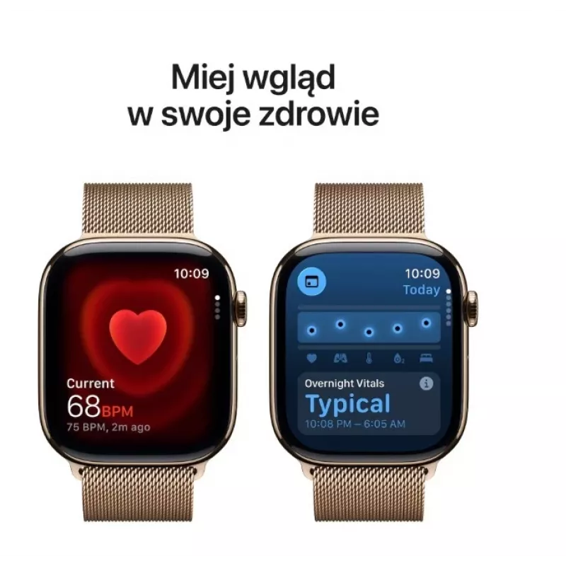 Apple Watch GPS + Cellular 46 mm caixa de titânio dourado bracelete Milanesa dourada S/M