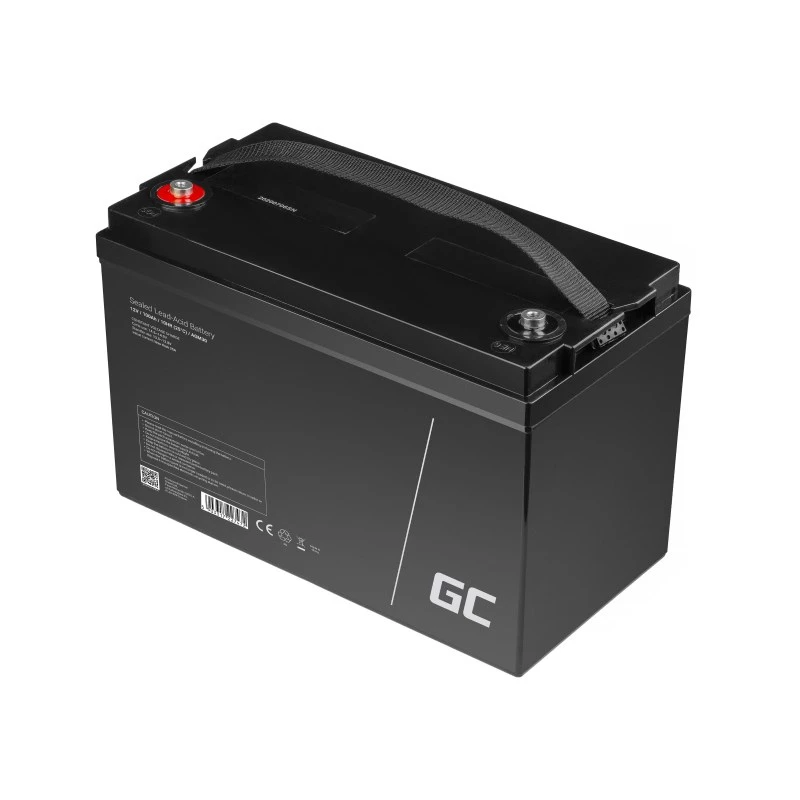 Bateria de automóvel/marítima e de lazer Green Cell AGM30 12 V 100 Ah chumbo-ácido selada (VRLA), sem manutenção, 171×214×330 mm
