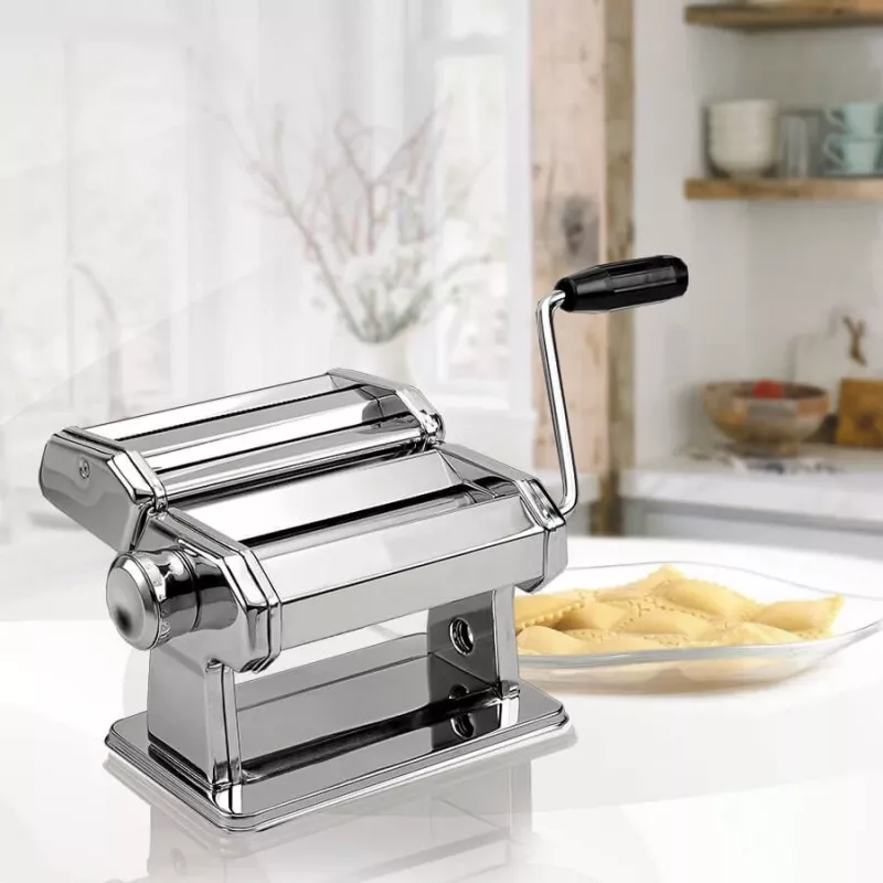 Máquina de massa manual Maestro MR-1679 – aço inoxidável, preparador de massa manual, desmontável, peças substituíveis