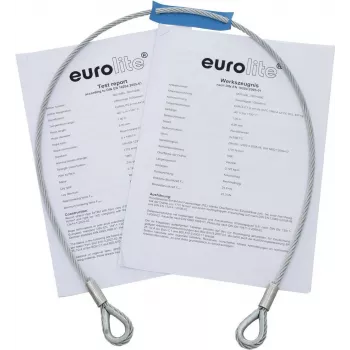 Cabo de aço EUROLITE 5801048G 1000 x 4 mm prateado com olhal